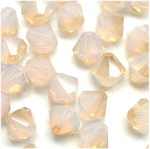 Swarovski Elements Perlen Bicones 3mm White Opal Golden Shadow 100 Stück